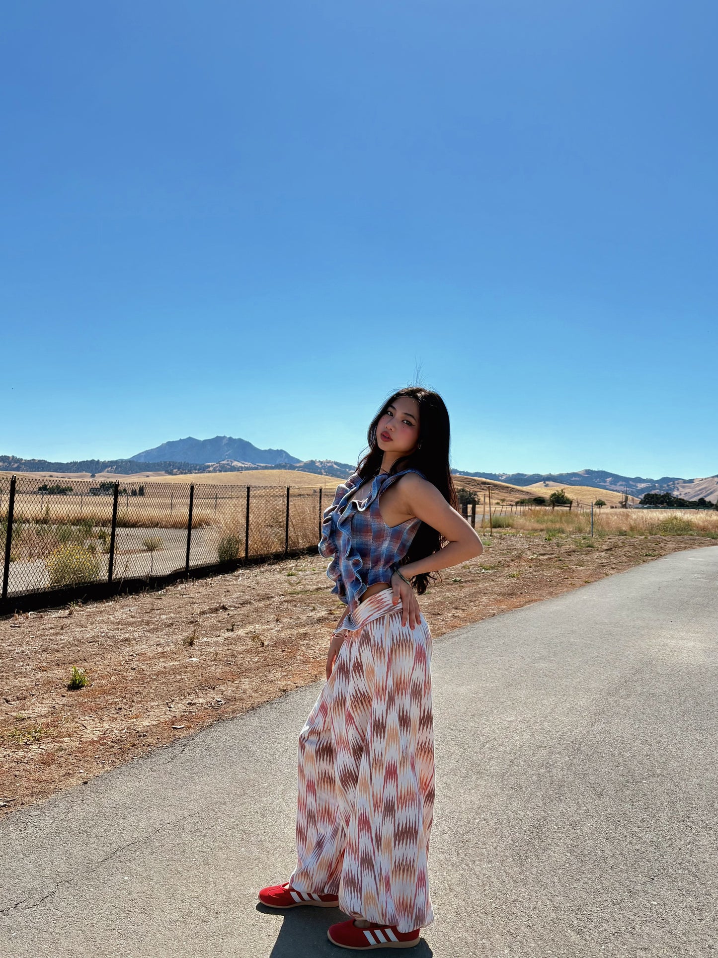 Custom Ruffle Flannel Top