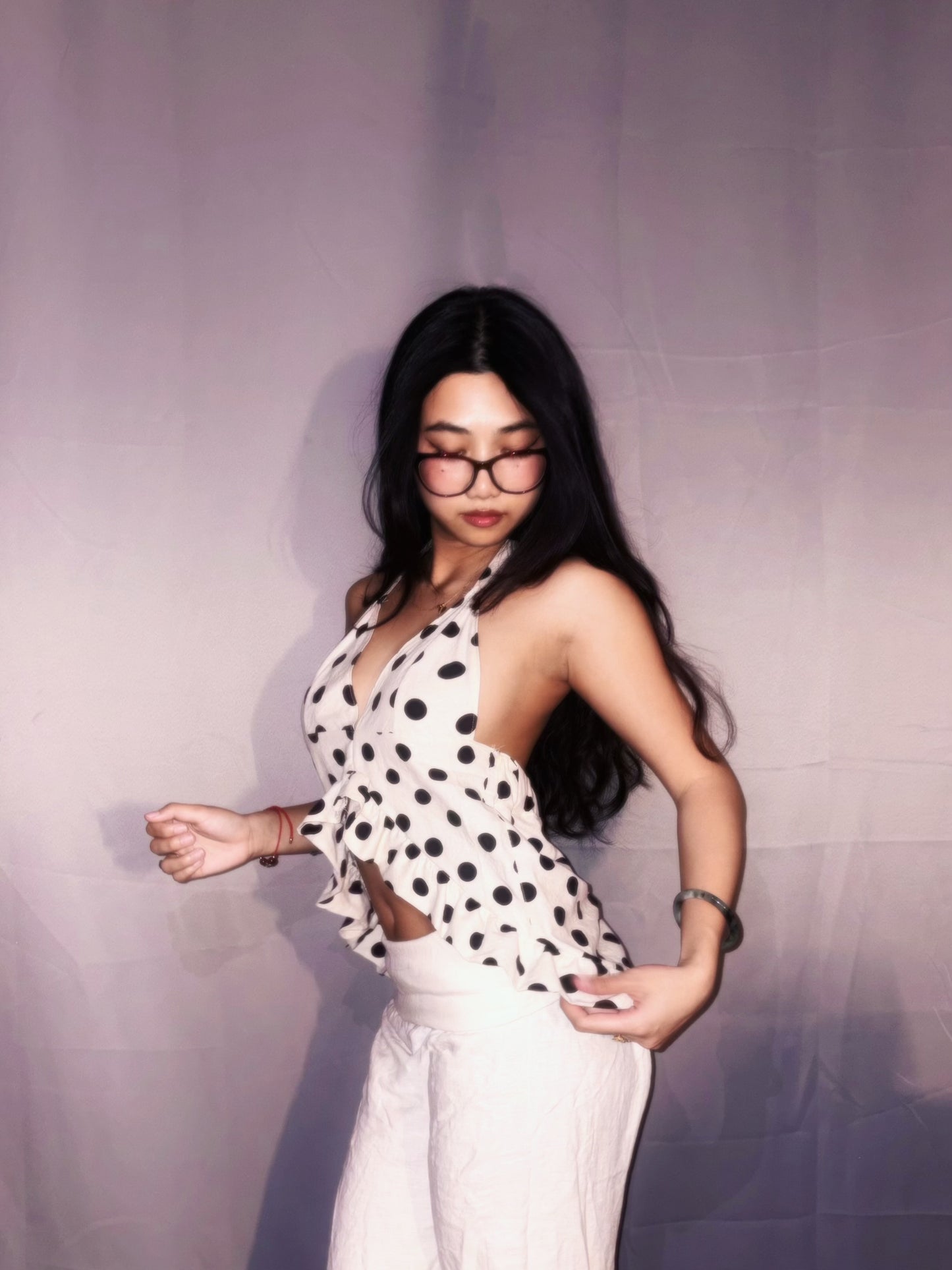Custom Polka Dot Halter Top