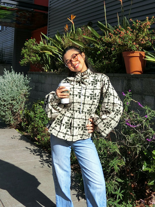 Custom White Elephant Linen Blend Top