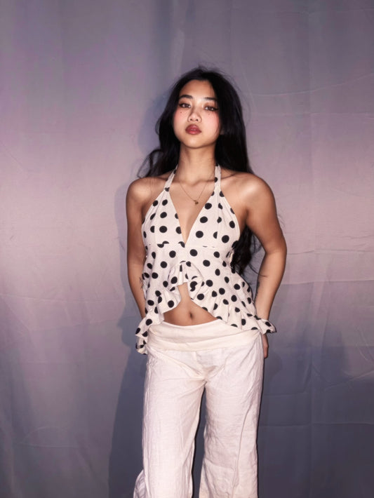 Custom Polka Dot Halter Top
