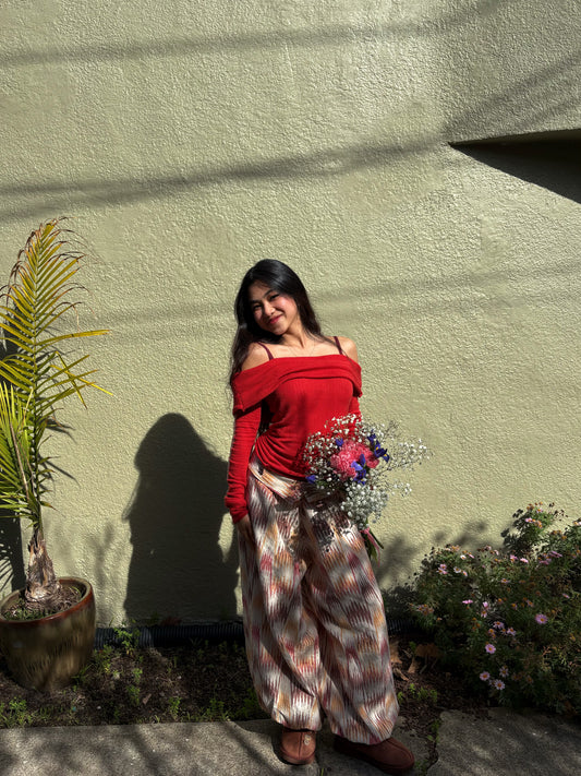 Custom Wool Off Shoulder top