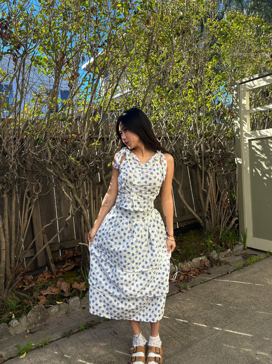 Custom Blue Floral Cotton Set