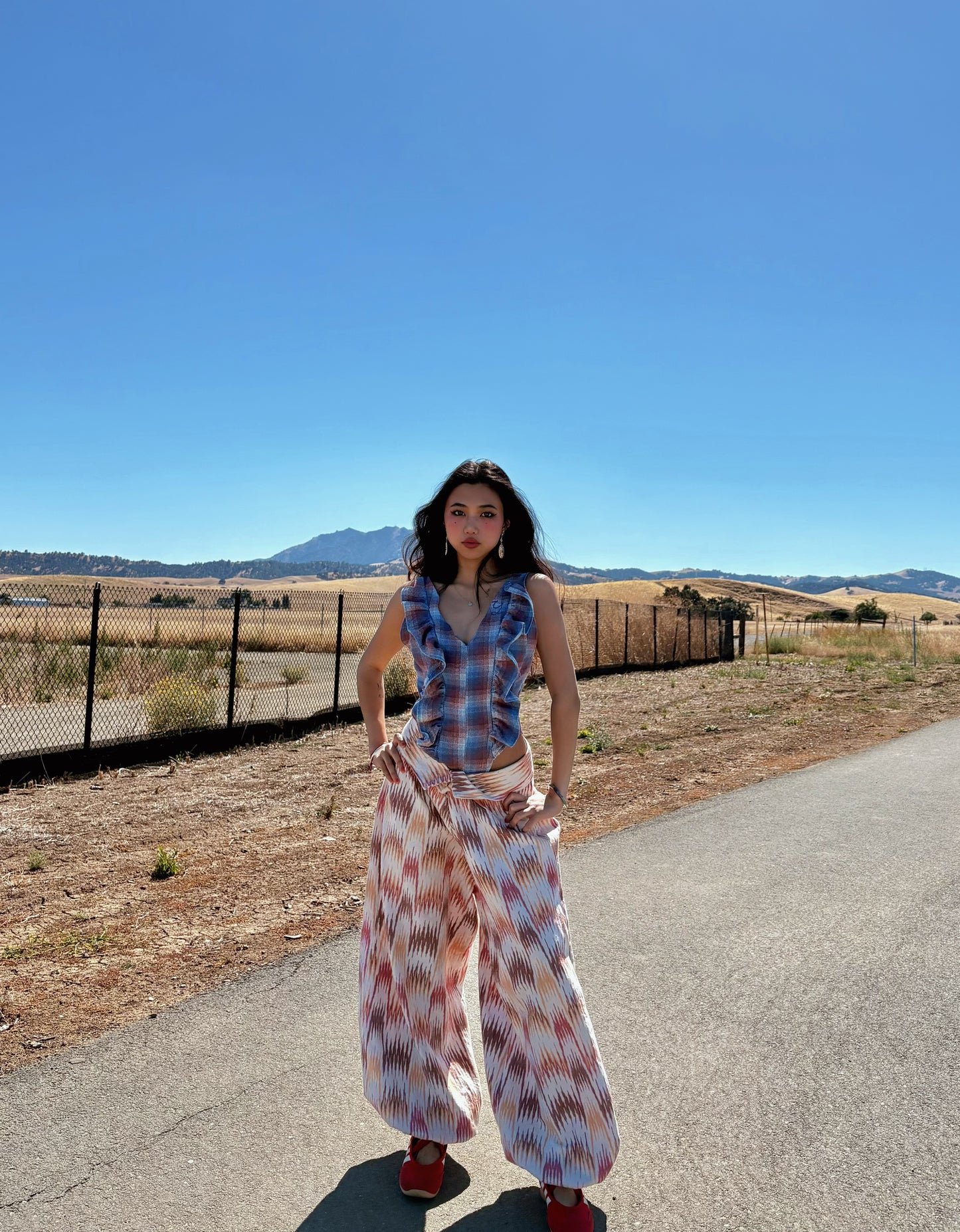 Custom Ruffle Flannel Top