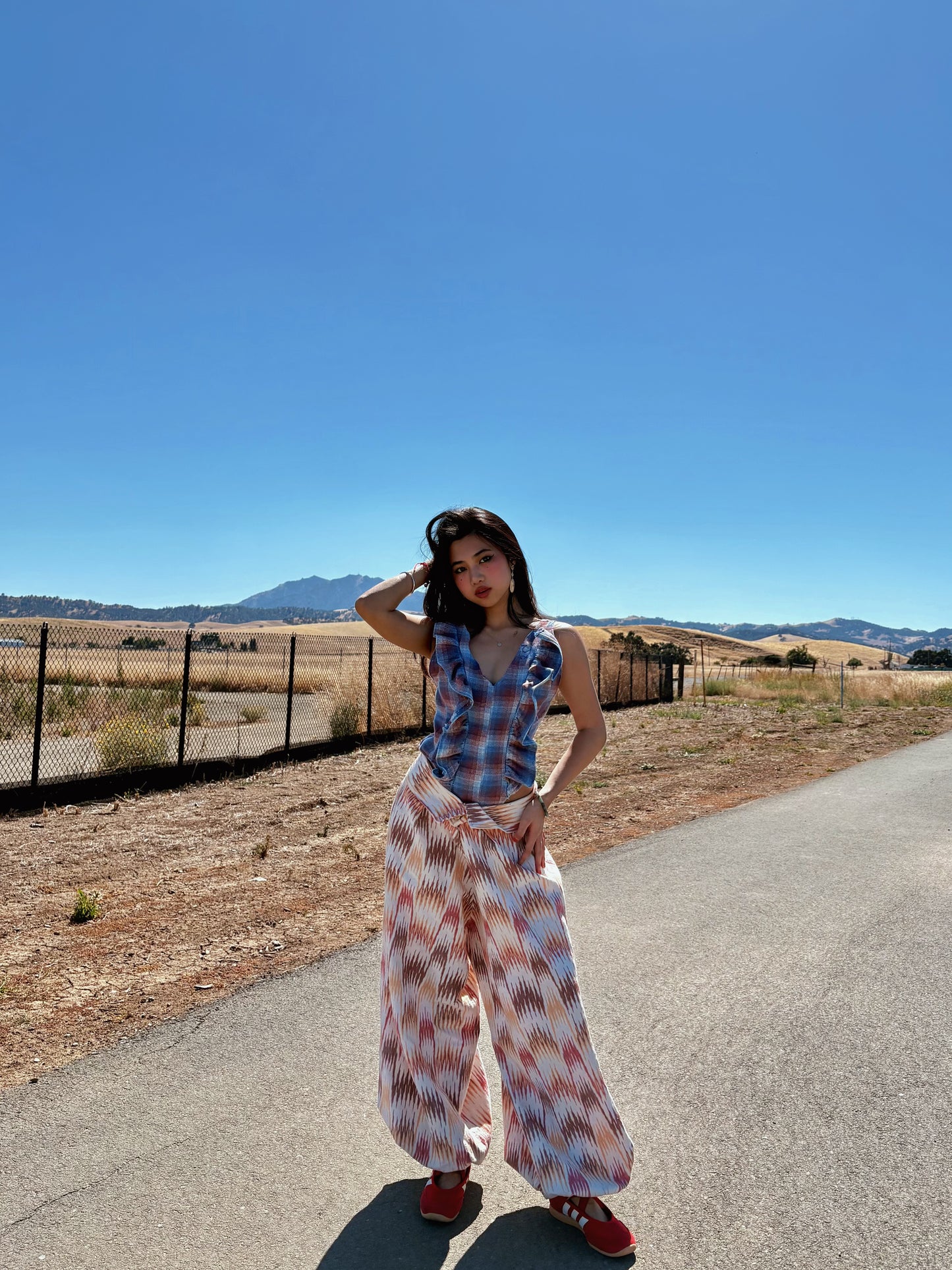 Custom Ruffle Flannel Top