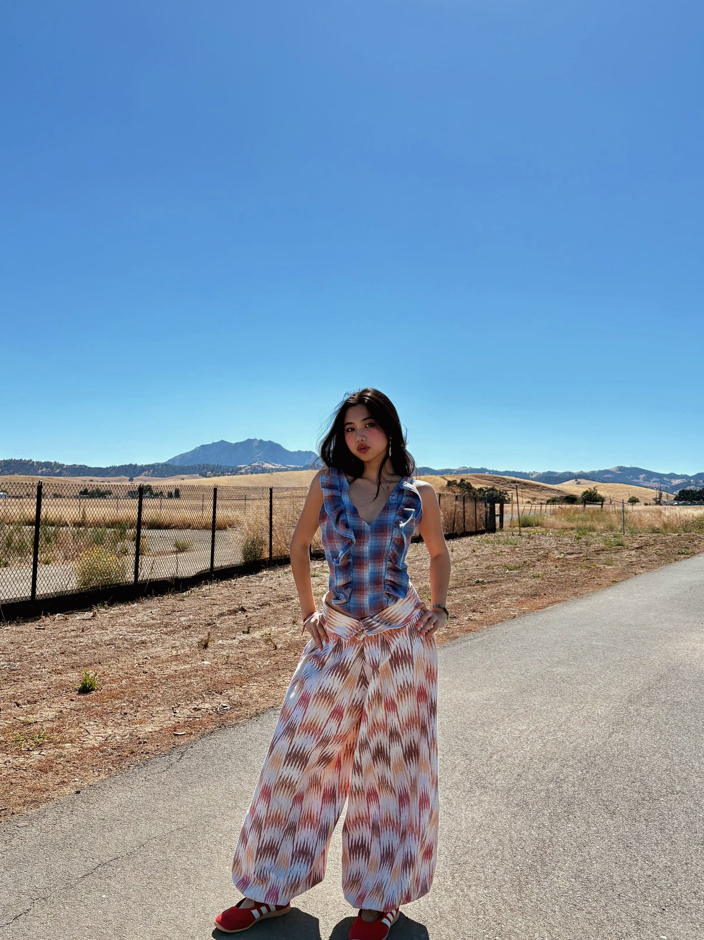Custom Ruffle Flannel Top