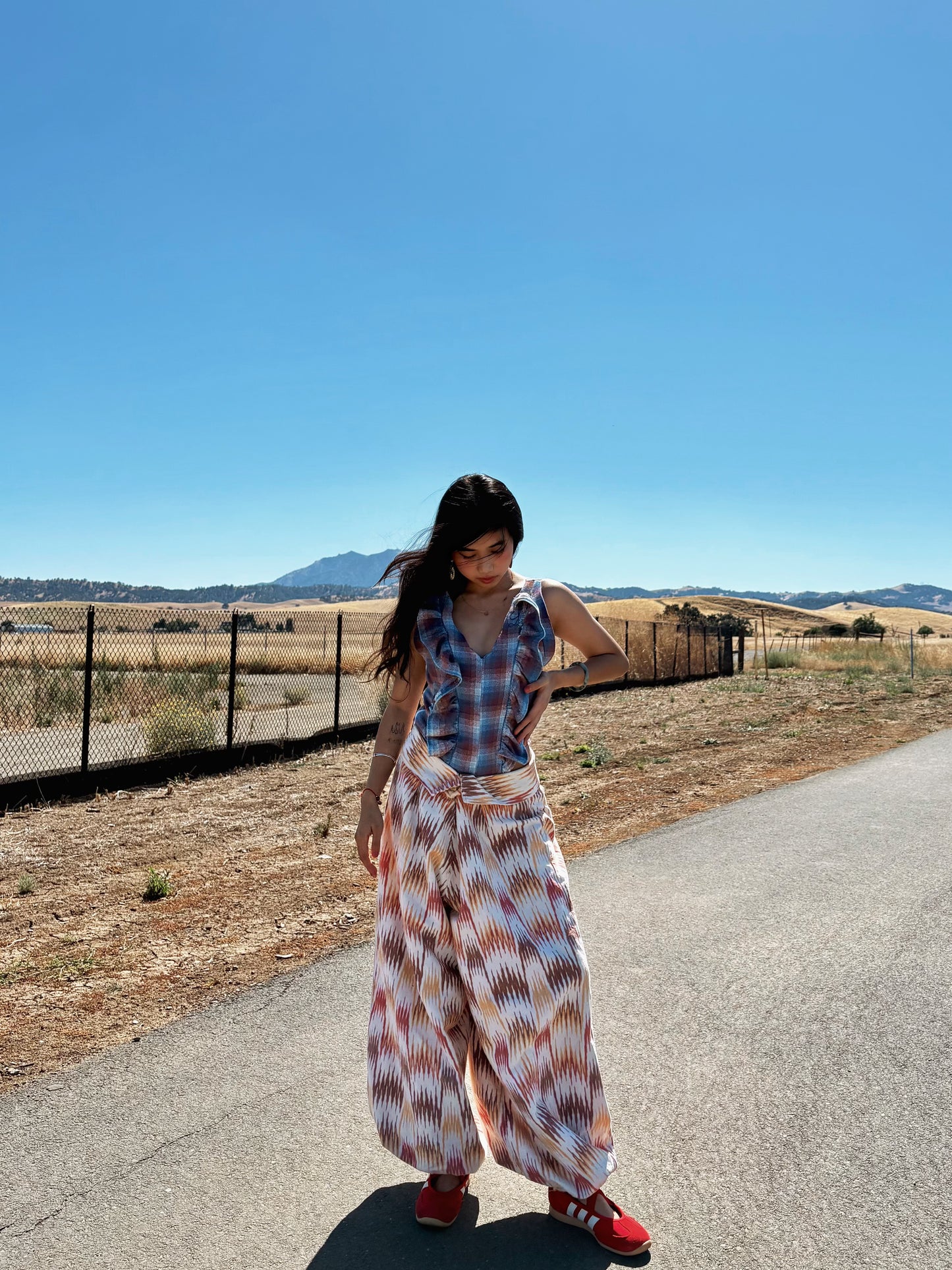 Custom Ruffle Flannel Top