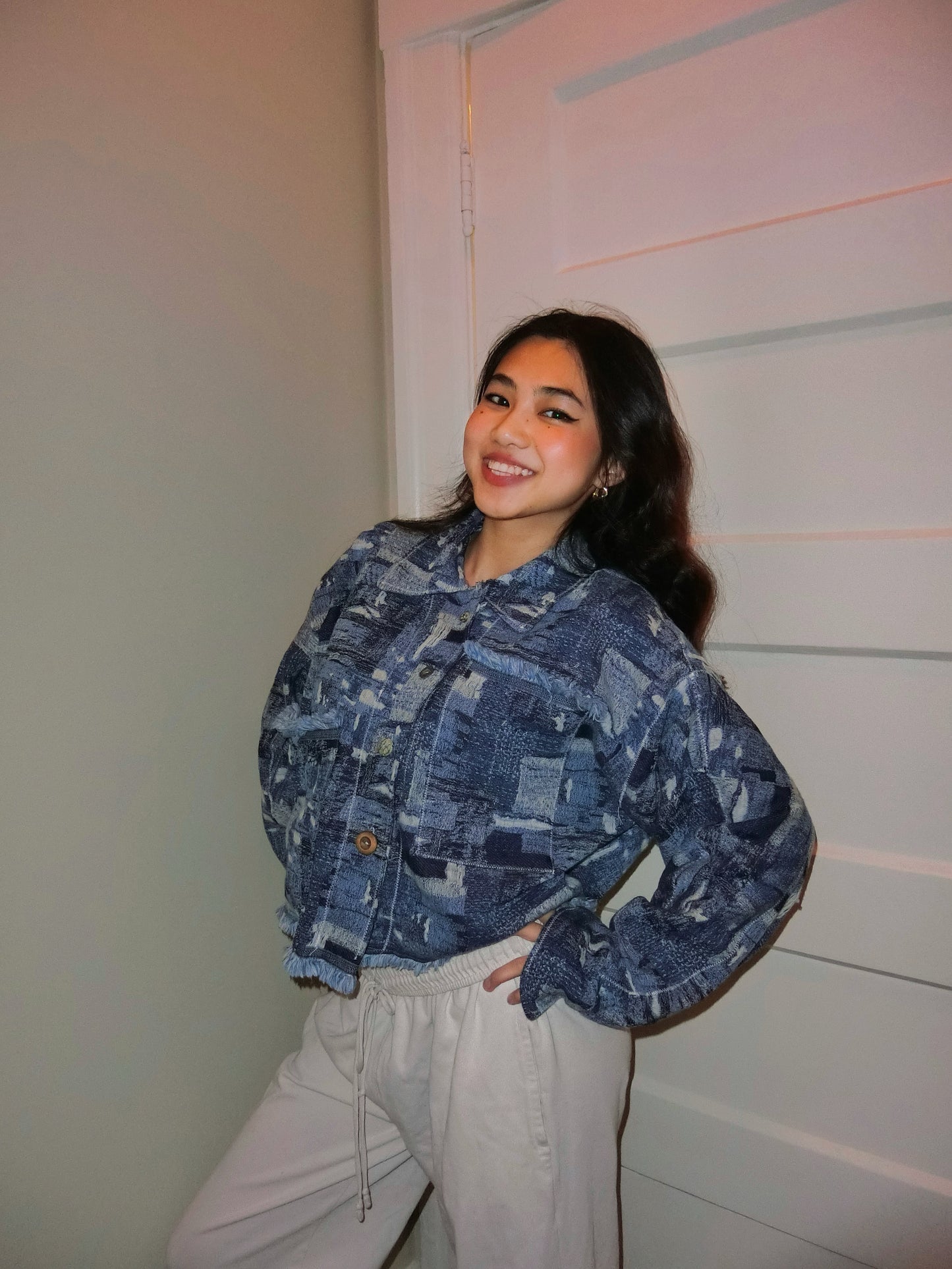 Custom Made Cotton Cross Stitch Jacket